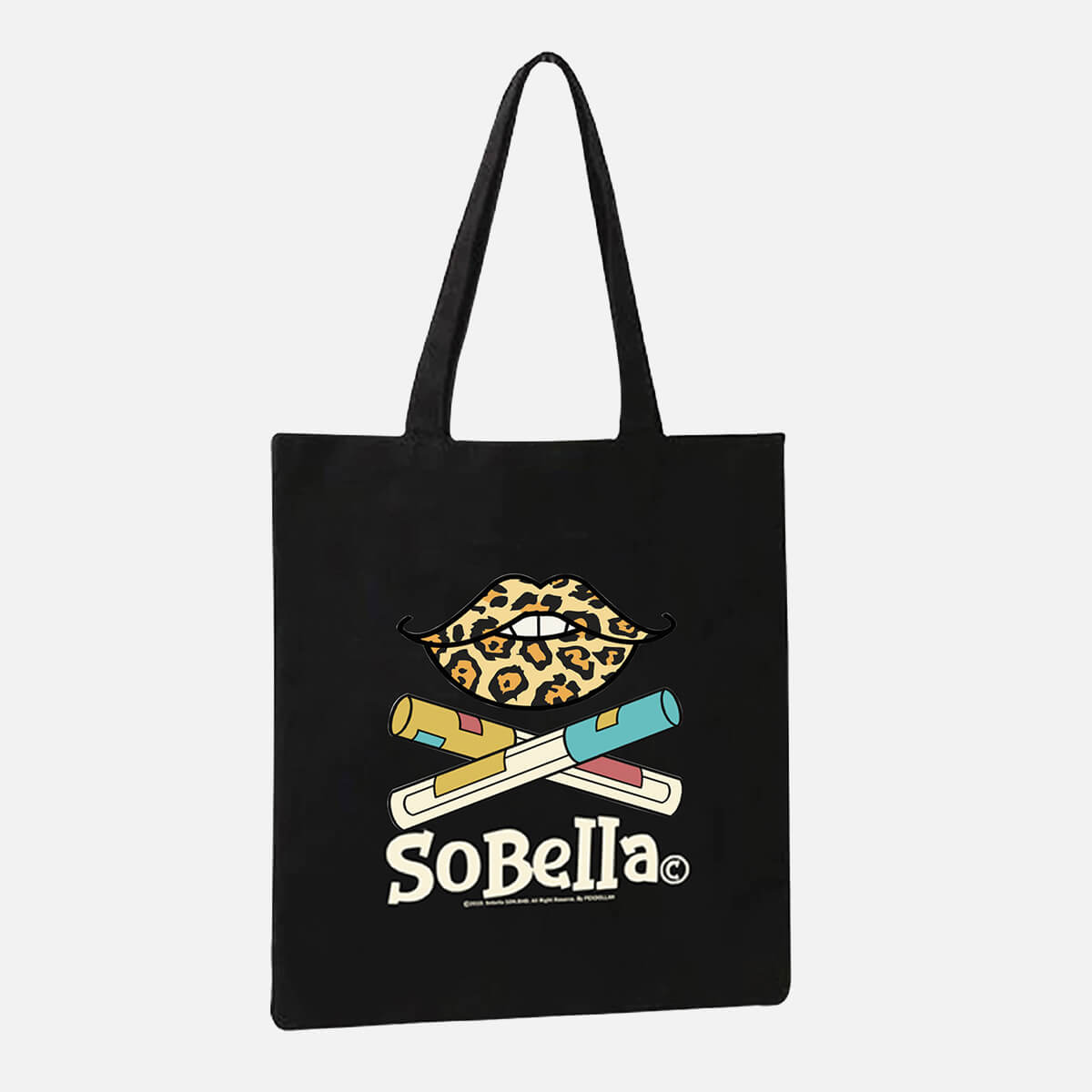 Totebag Leopard Logo Black - Sobella Beauty