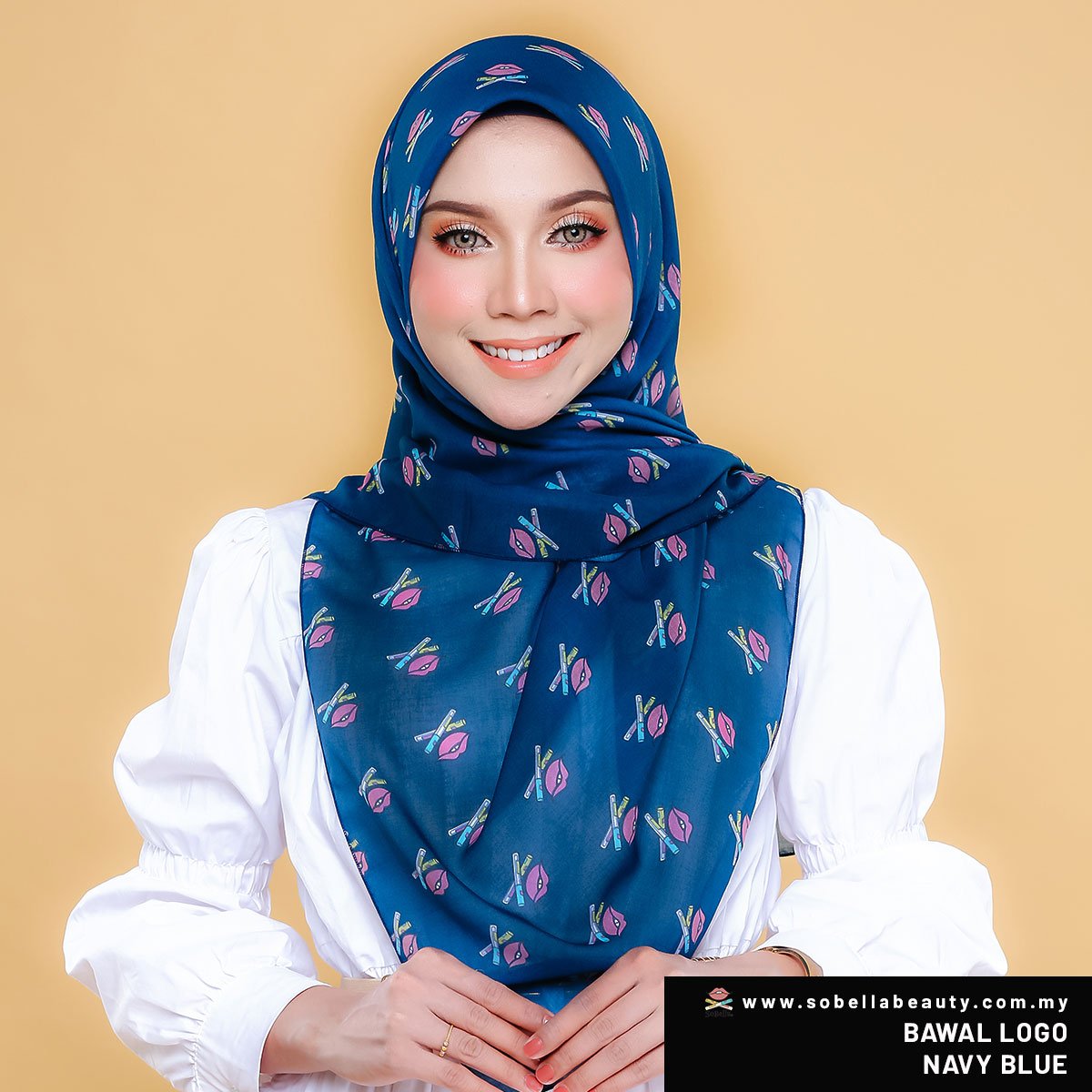 Basic Logo Bawal Navy Blue - Sobella Beauty