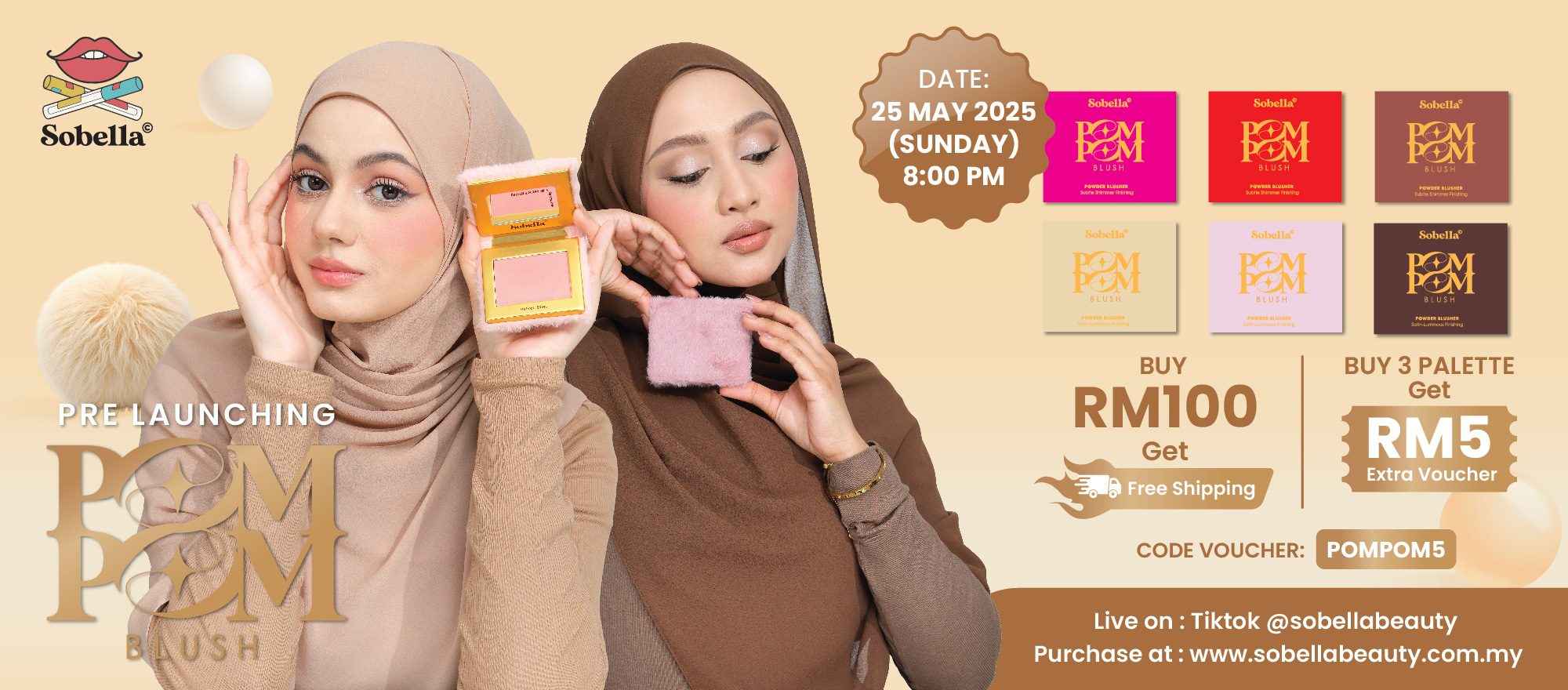 PRE LAUNCHING POM POM BLUSH SOBELLA